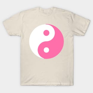 Yin Yang in white and pink T-Shirt